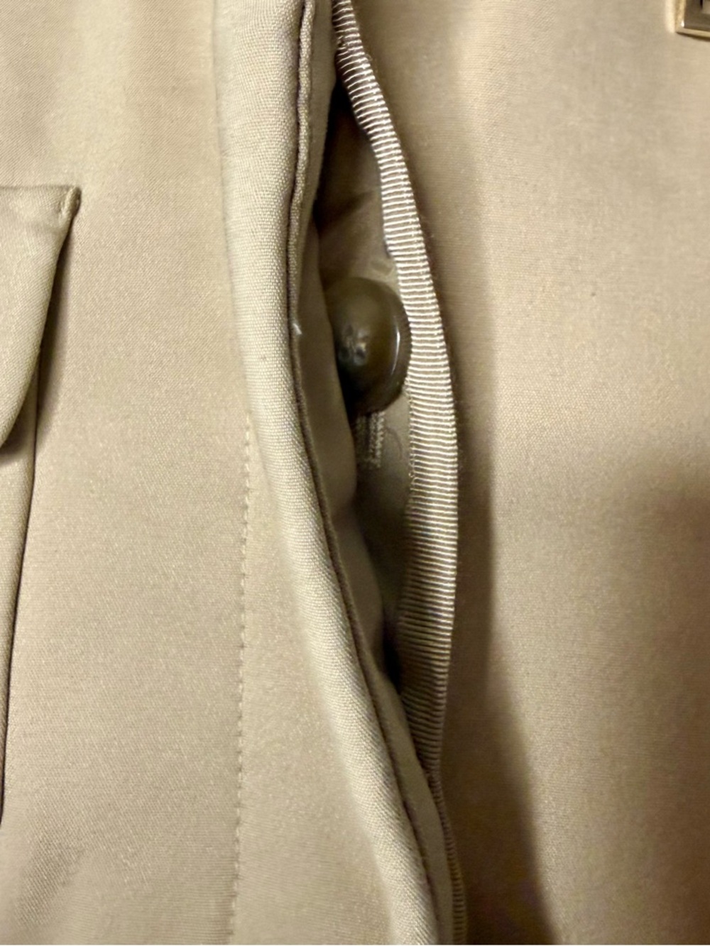 Ann Taylor Cream Utility Jacket Buckle Neck Size 12 Tailored Lightweight - Picture 14 of 16
